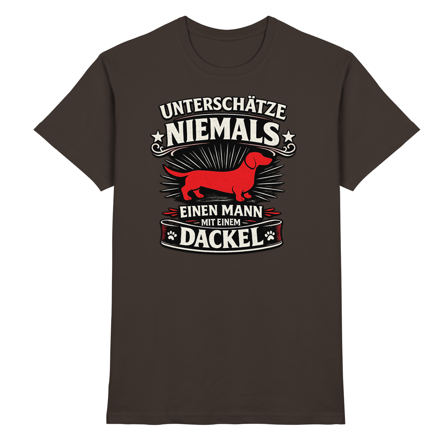 Unterschätze niemals einen Mann mit einem Dackel Premium Herren Shirt