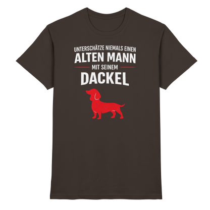 Unterschätze niemals einen Alten Mann mit seinem Dackel Premium Herren Shirt