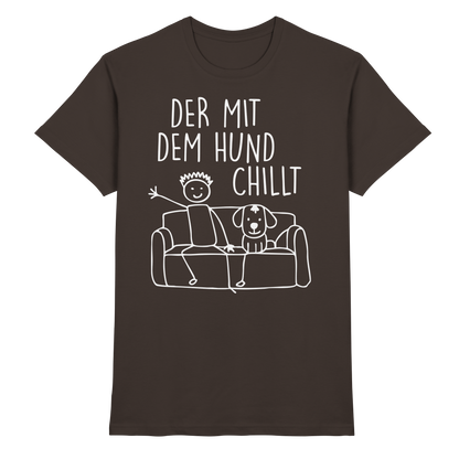 Der mit dem Hund Chillt Premium Herren  Shirt