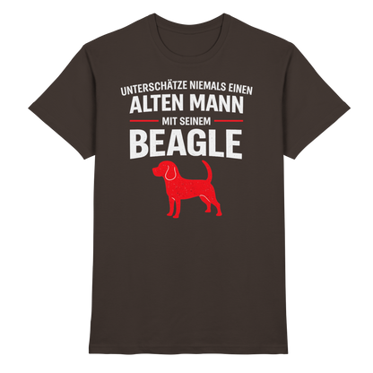Unterschätze Niemals Einen Alten Mann Mit Seinem BEAGLE - Premium Shirt