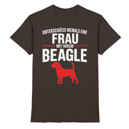 Unterschätze Niemals Eine Frau Mit Ihrem BEAGLE Premium Shirt