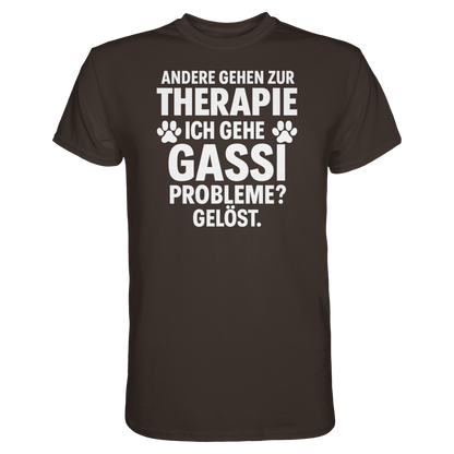 Andere gehen zur Therapie, ich gehe Gassi Premium Unisex Shirt Pfotenpoesie