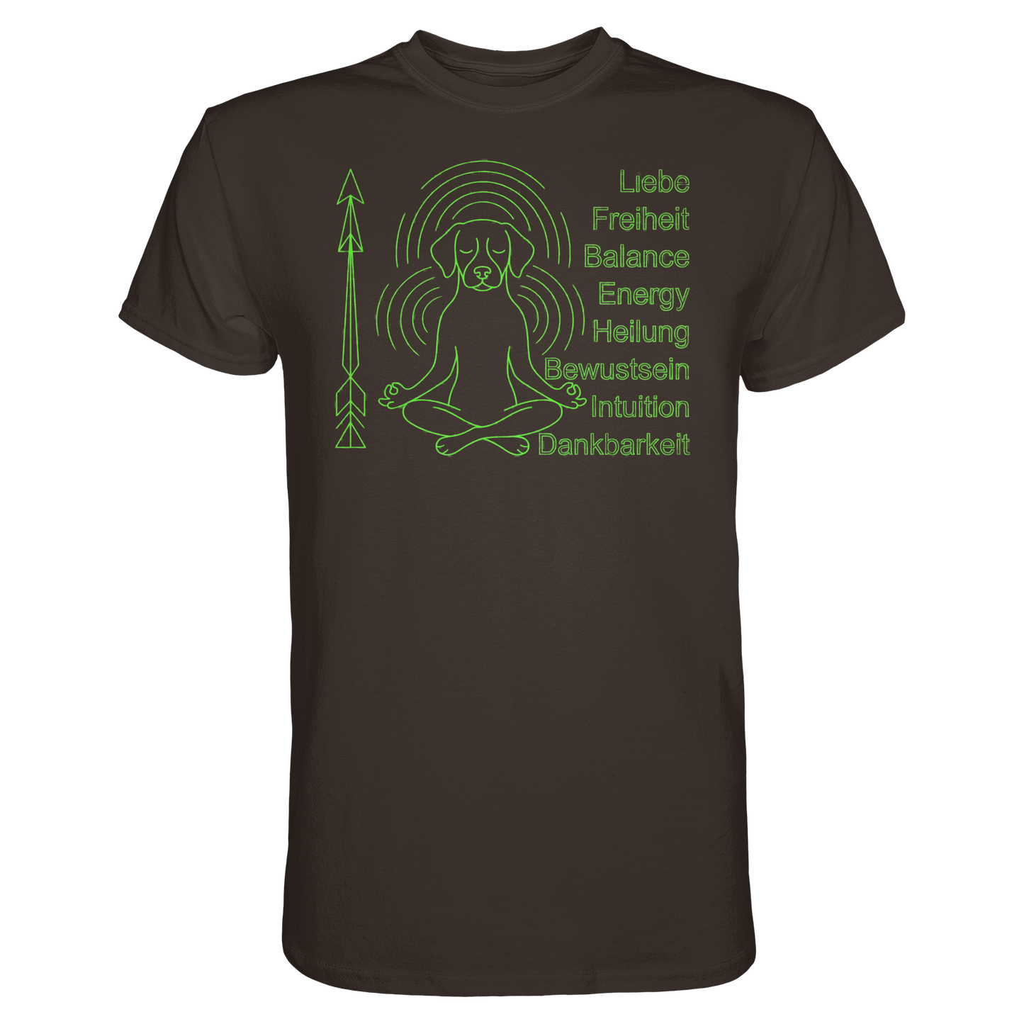 Premium Pfotenpoesie Unisex Shirt meditierender Hund