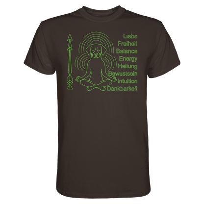 meditierender Hund Premium Unisex Shirt