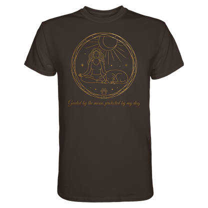Guided by the Moon, Protected by My Dog Premium Unisex Shirt Pfotenpoesie
