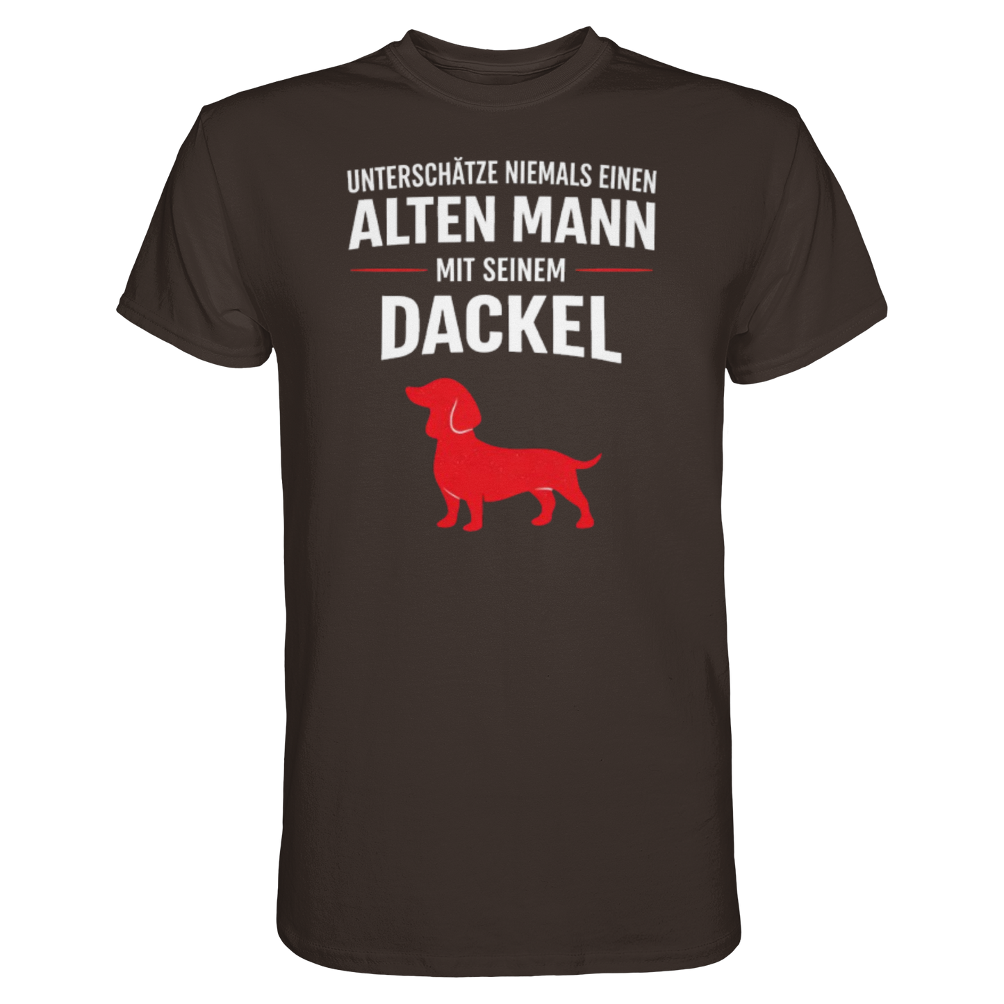 Premium Pfotenpoesie T-Shirt Unterschätze niemals einen Alten Mann mit seinem Dackel