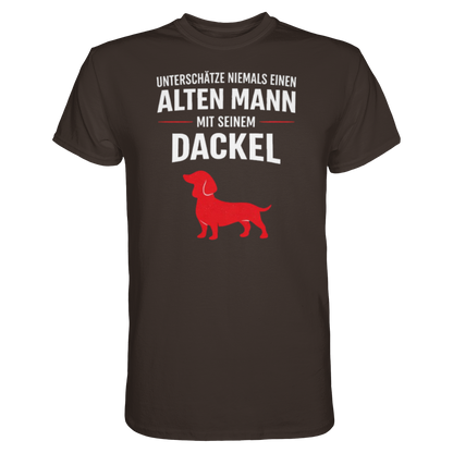 Unterschätze niemals einen Alten Mann mit seinem Dackel Premium Herren Shirt