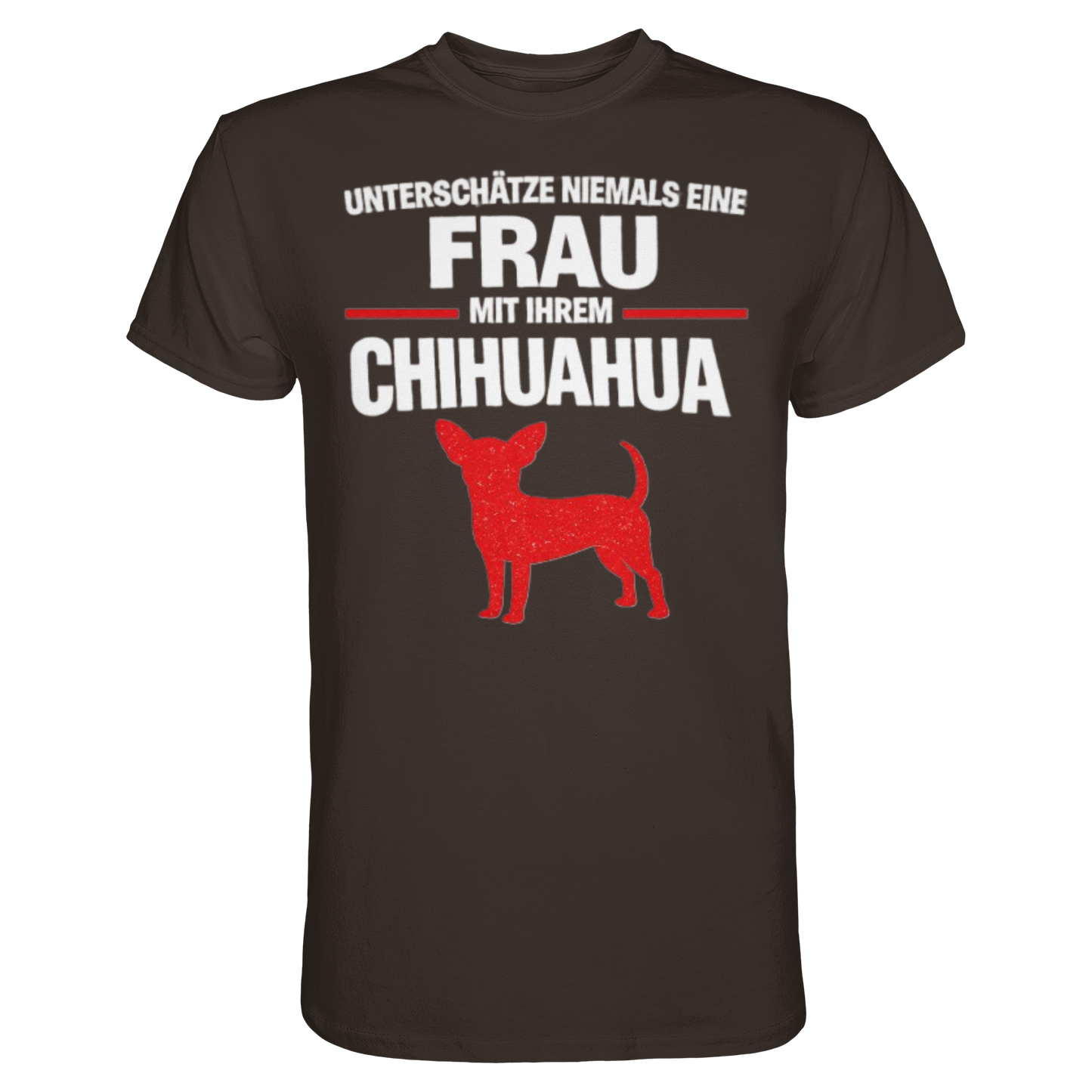 Unterschätze niemals eine Frau mit ihrem Chihuahua Premium Shirt