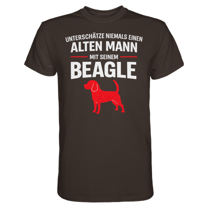 Unterschätze Niemals Einen Alten Mann Mit Seinem BEAGLE - Premium Shirt