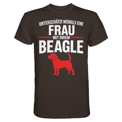 Unterschätze Niemals Eine Frau Mit Ihrem BEAGLE Premium Shirt