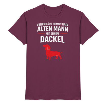 Unterschätze niemals einen Alten Mann mit seinem Dackel Premium Herren Shirt