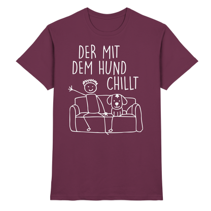 Der mit dem Hund Chillt Premium Herren  Shirt