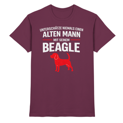 Unterschätze Niemals Einen Alten Mann Mit Seinem BEAGLE - Premium Shirt
