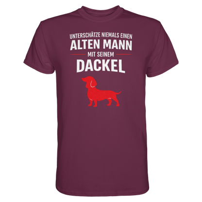 Unterschätze niemals einen Alten Mann mit seinem Dackel Premium Herren Shirt