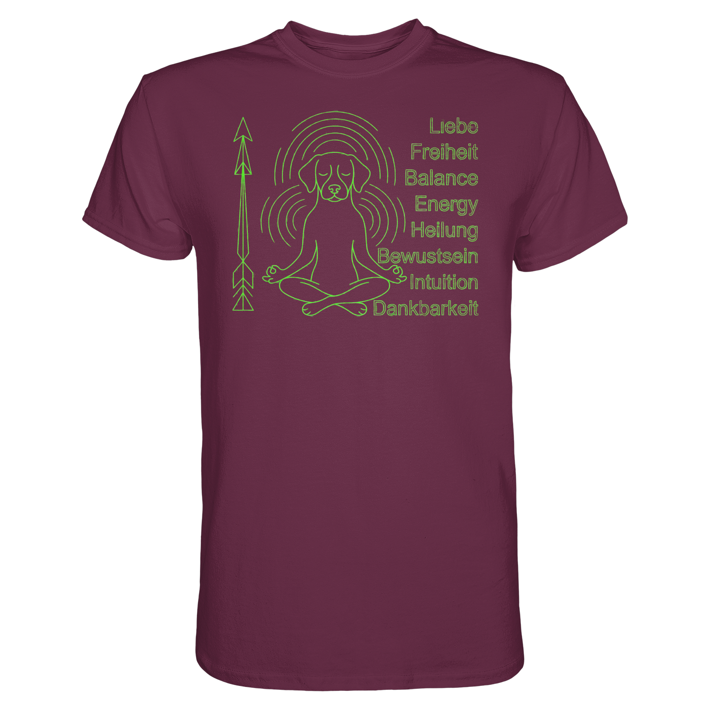 Premium Pfotenpoesie Unisex Shirt meditierender Hund