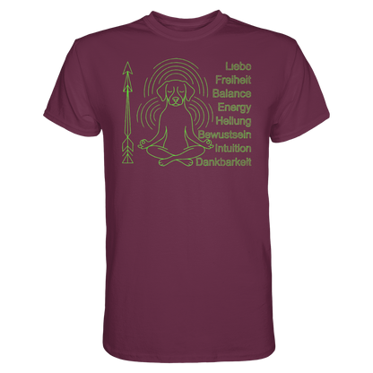 meditierender Hund Premium Unisex Shirt