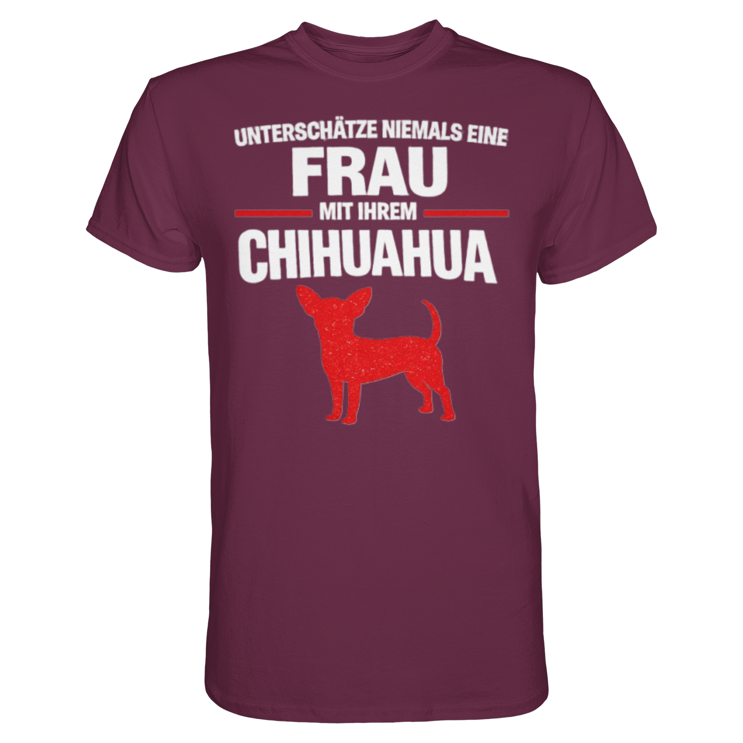 Unterschätze niemals eine Frau mit ihrem Chihuahua Premium Shirt