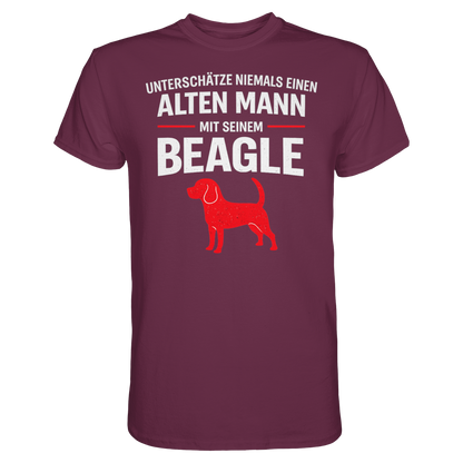 Unterschätze Niemals Einen Alten Mann Mit Seinem BEAGLE - Premium Shirt