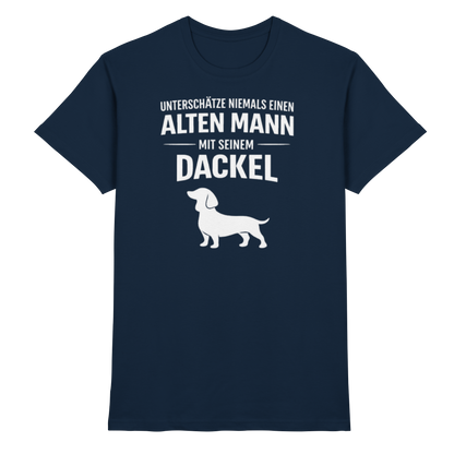 Unterschätze niemals einen Alten Mann mit seinem Dackel Premium Herren Shirt