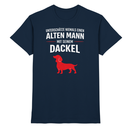 Unterschätze niemals einen Alten Mann mit seinem Dackel Premium Herren Shirt
