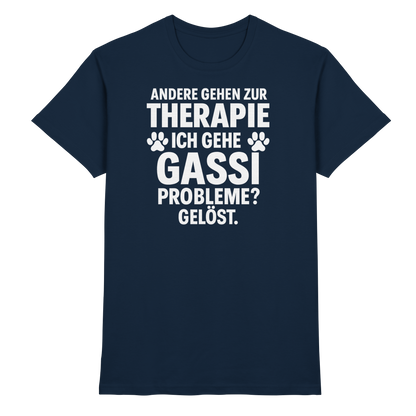 Andere gehen zur Therapie, ich gehe Gassi Premium Unisex Shirt Pfotenpoesie