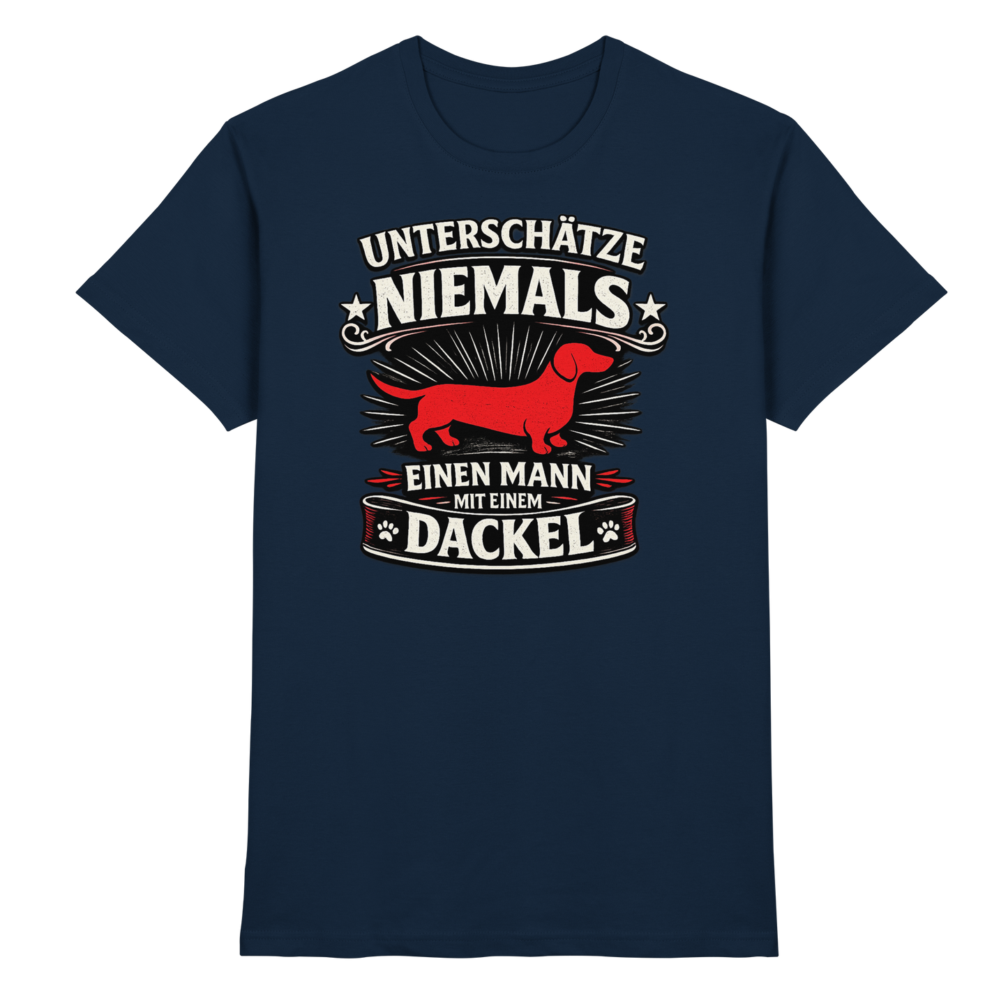 Unterschätze niemals einen Mann mit einem Dackel Premium Herren Shirt