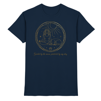 Guided by the Moon, Protected by My Dog Premium Unisex Shirt Pfotenpoesie
