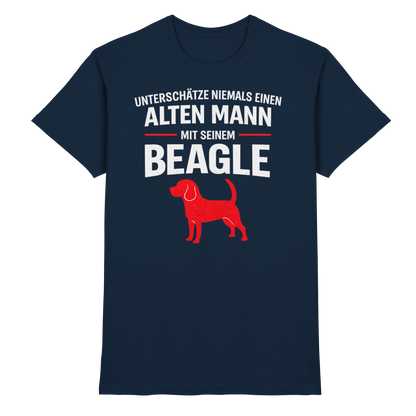 Unterschätze Niemals Einen Alten Mann Mit Seinem BEAGLE - Premium Shirt