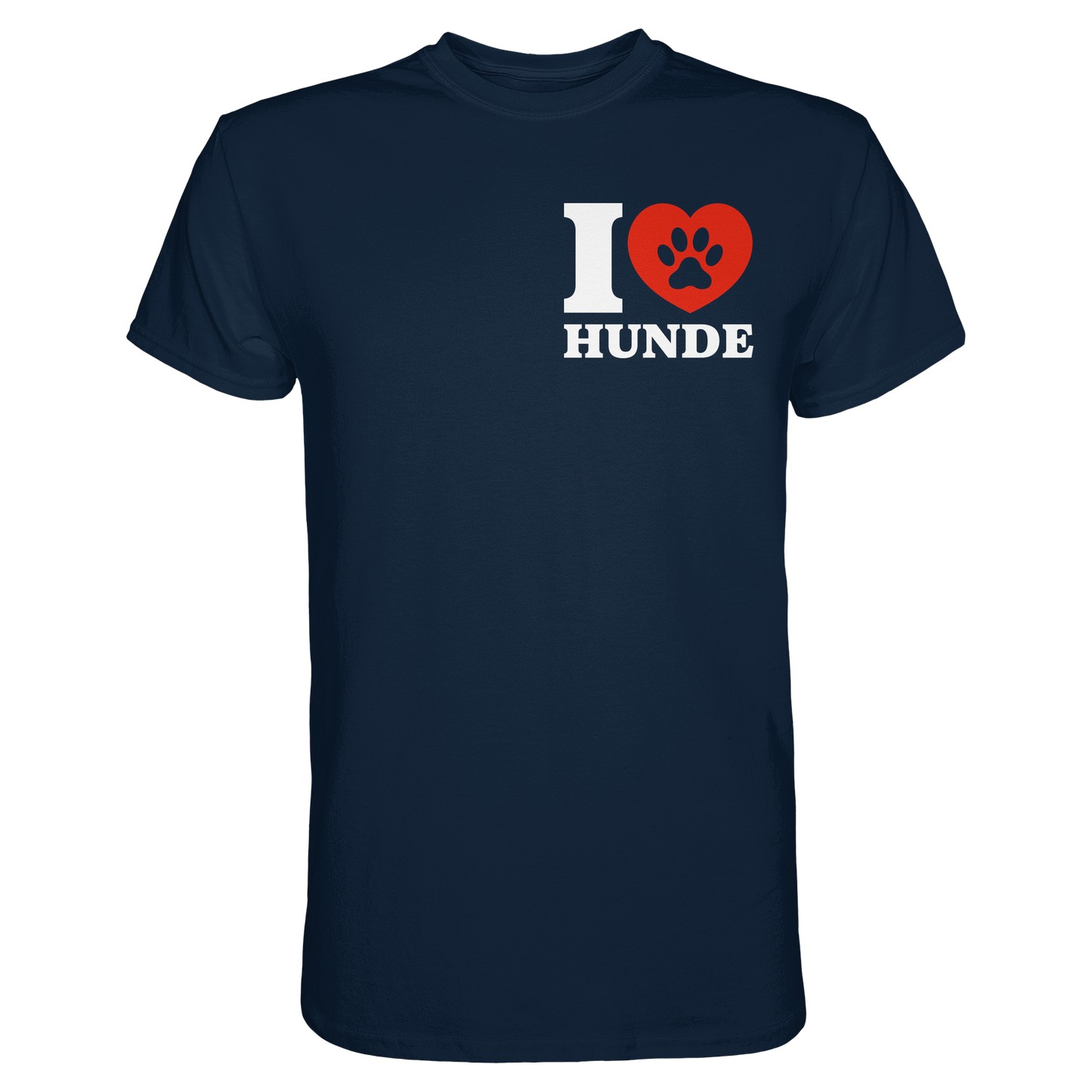 Premium Pfotenpoesie T-Shirt Ich Liebe Hunde