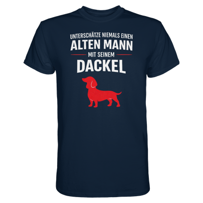 Unterschätze niemals einen Alten Mann mit seinem Dackel Premium Herren Shirt