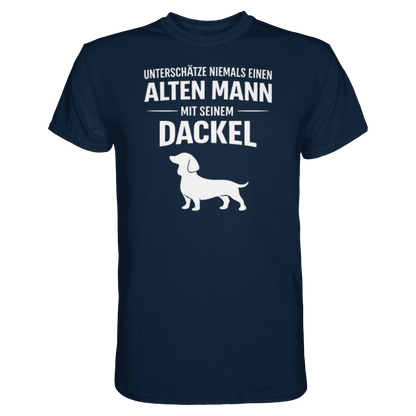 Unterschätze niemals einen Alten Mann mit seinem Dackel Premium Herren Shirt