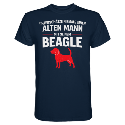 Unterschätze Niemals Einen Alten Mann Mit Seinem BEAGLE - Premium Shirt