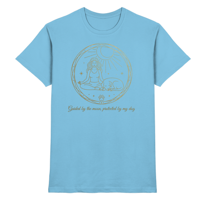 Guided by the Moon, Protected by My Dog Premium Unisex Shirt Pfotenpoesie