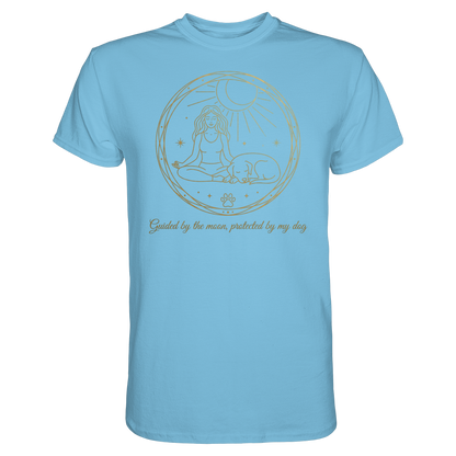 Guided by the Moon, Protected by My Dog Premium Unisex Shirt Pfotenpoesie