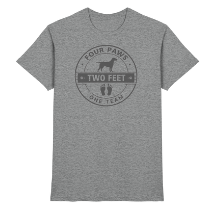 Four Paws Two Feet One Team Premium Herren Shirt