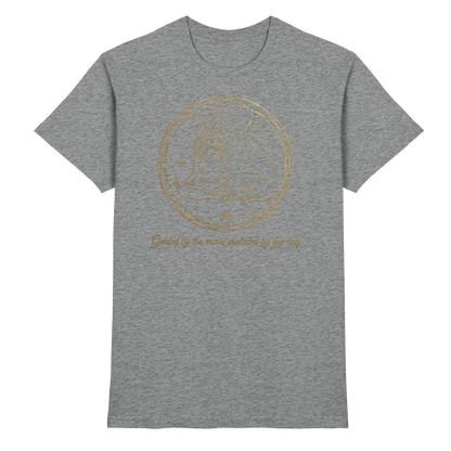 Guided by the Moon, Protected by My Dog Premium Unisex Shirt Pfotenpoesie