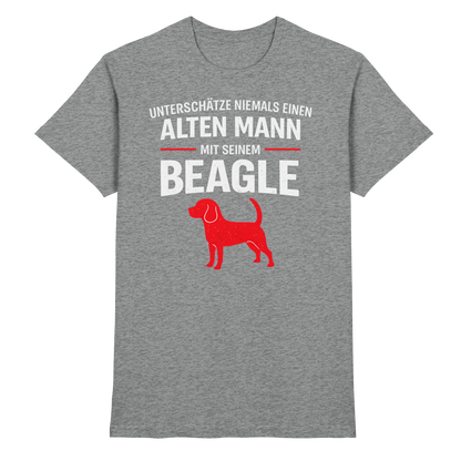 Unterschätze Niemals Einen Alten Mann Mit Seinem BEAGLE - Premium Shirt