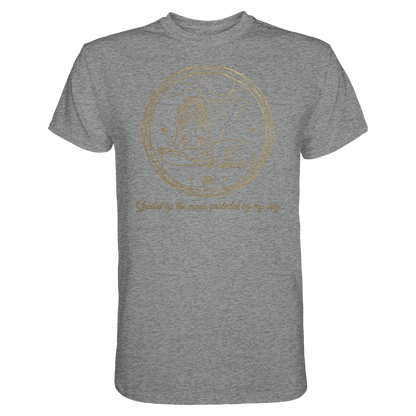 Guided by the Moon, Protected by My Dog Premium Unisex Shirt Pfotenpoesie