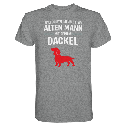 Unterschätze niemals einen Alten Mann mit seinem Dackel Premium Herren Shirt