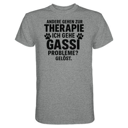Andere gehen zur Therapie, ich gehe Gassi Premium Unisex Shirt Pfotenpoesie
