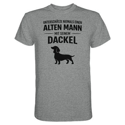 Unterschätze niemals einen Alten Mann mit seinem Dackel Premium Herren Shirt