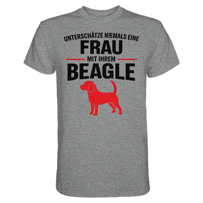 Unterschätze Niemals Eine Frau Mit Ihrem BEAGLE Premium Shirt
