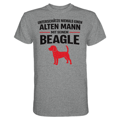 Unterschätze Niemals Einen Alten Mann Mit Seinem BEAGLE - Premium Shirt
