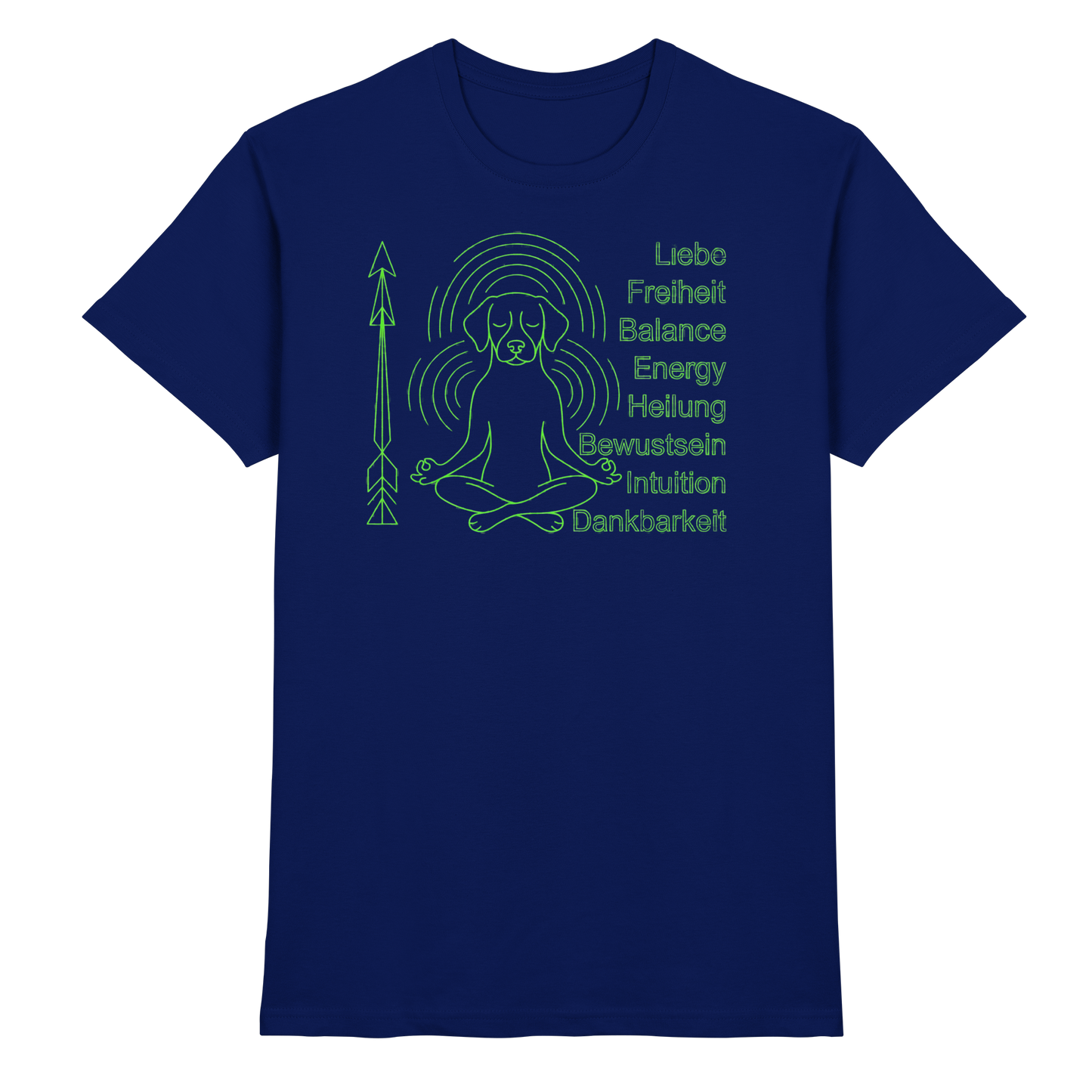 Premium Pfotenpoesie Unisex Shirt meditierender Hund