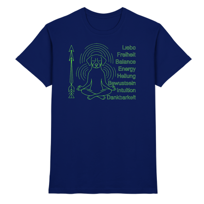 meditierender Hund Premium Unisex Shirt