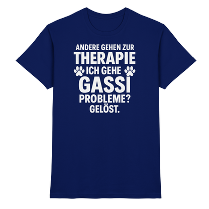 Andere gehen zur Therapie, ich gehe Gassi Premium Unisex Shirt Pfotenpoesie