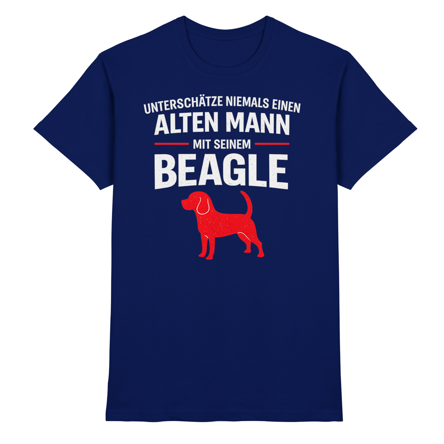 Unterschätze Niemals Einen Alten Mann Mit Seinem BEAGLE - Premium Shirt