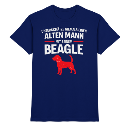 Unterschätze Niemals Einen Alten Mann Mit Seinem BEAGLE - Premium Shirt