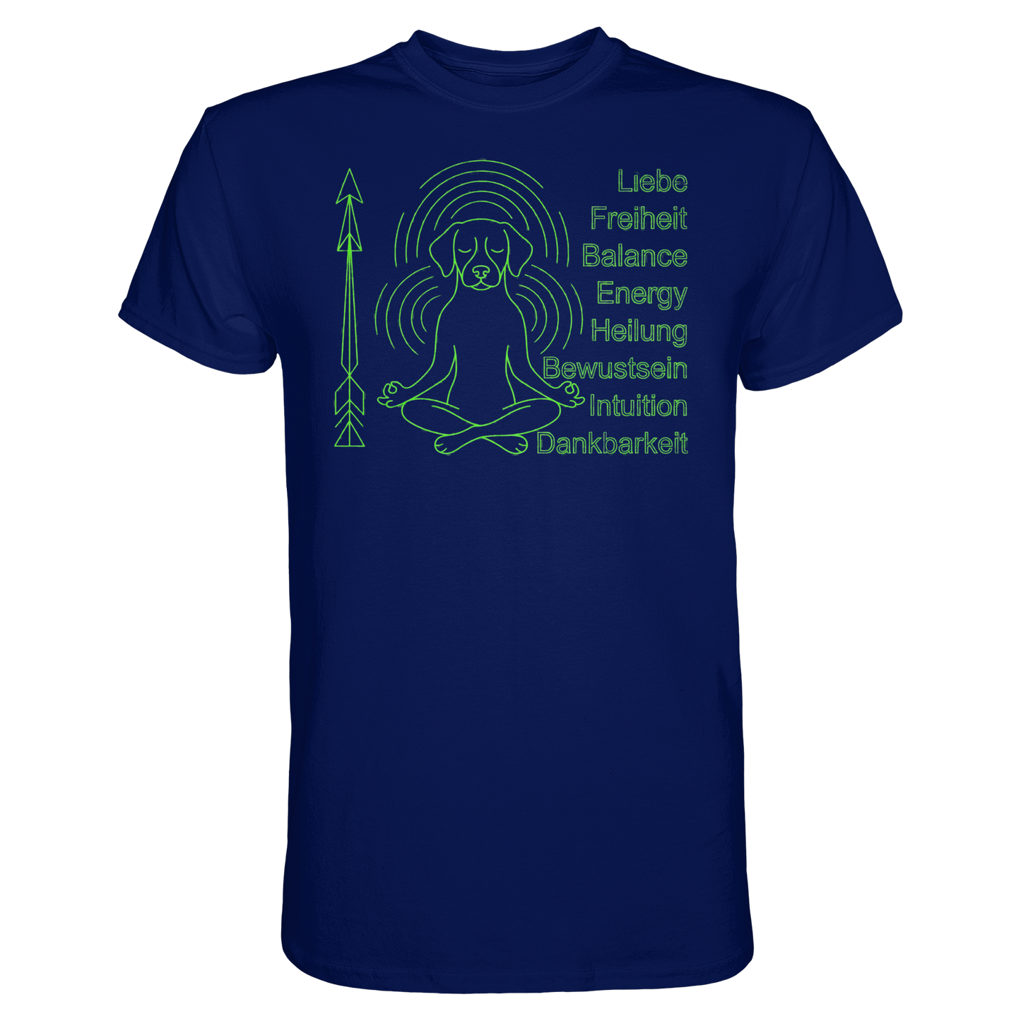 Premium Pfotenpoesie Unisex Shirt meditierender Hund