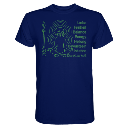 meditierender Hund Premium Unisex Shirt